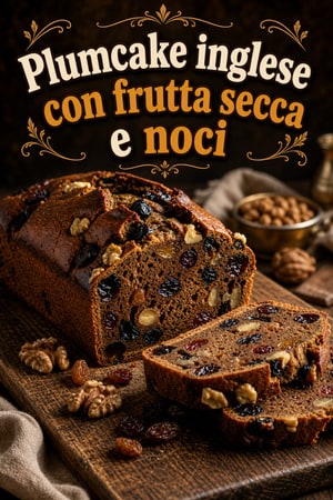 Plumcake rustico inglese con frutta secca e glassa al rum