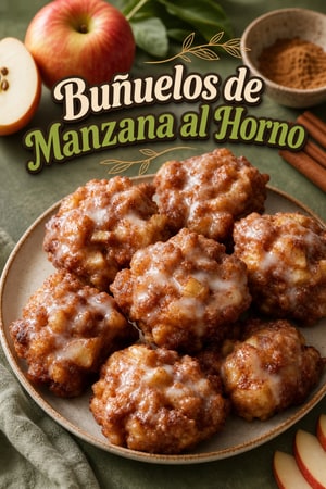 Buñuelos de Manzana al Horno con Glaseado de Canela y Azúcar