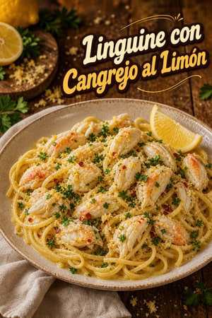 Linguine con Cangrejo al Limón, Mantequilla y Ajo