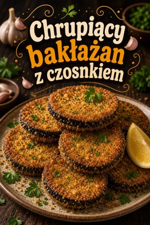 Chrupiący smażony bakłażan z czosnkiem i ziołami