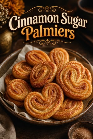 Classic French Palmiers with Cinnamon Sugar