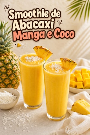 Smoothie Brisa Tropical de Abacaxi, Manga e Coco