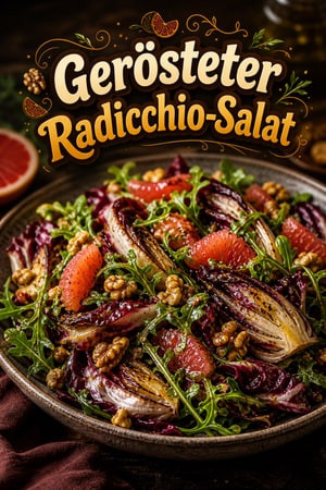 Gerösteter Radicchio-Rucola-Salat mit Zitrus-Vinaigrette