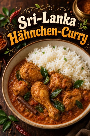 Authentisches Sri-Lanka-Hähnchen-Curry mit duftendem Reis