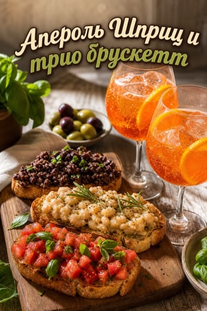 Aperol Spritz и брускетта трио: итальянское апериво