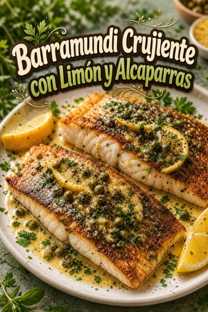 Barramundi a la Plancha con Salsa de Limón, Mantequilla y Alcaparras