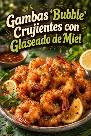 Gambas 'Bubble' Crujientes con Glaseado de Miel Picante