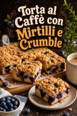 Torta al Caffè con Mirtilli e Crumble Burro