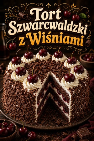 Klasyczny Tort Szwarcwaldzki z Wiśniami w Kirschu