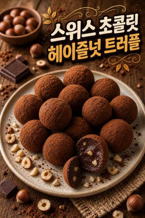 정통 스위스 초콜릿 헤이즐넛 트러플: 부드럽고 진한 수제 초콜릿 레시피