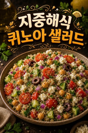 든든하고 상큼한 지중해식 퀴노아 샐러드 만들기: 병아리콩과 페타치즈의 조화