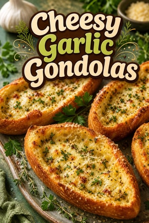 Cheesy Garlic Gondolas with Herbs and Parmesan