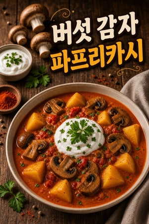 인스턴트팟 버섯 감자 파프리카쉬: 사워크림을 곁들인 헝가리식 스튜