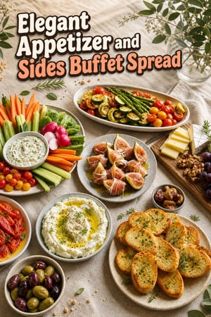 Elegant Appetizer and Sides Buffet Spread