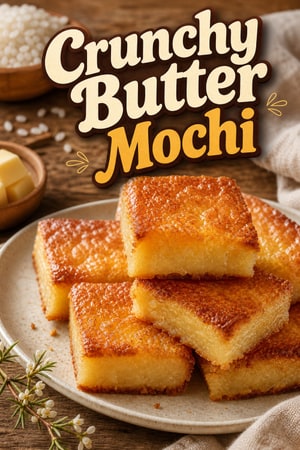 Crunchy Butter Mochi with Sweet Rice Flour
