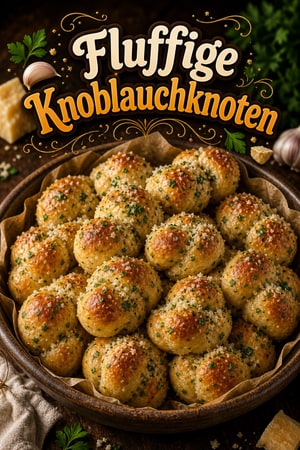 Fluffige Knoblauchknoten mit Butter und frischen Kräutern