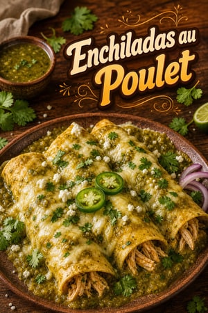 Enchiladas au Poulet à la Salsa Verde, Recette Authentique Mexicaine