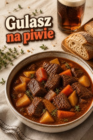 Wolnowarowy gulasz wołowy z piwem i warzywami korzeniowymi