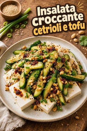 Insalata croccante di cetrioli con tofu