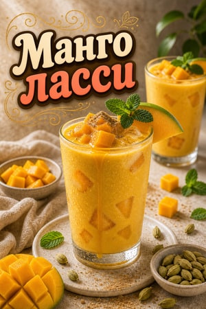Манго ласси — кремовый йогуртовый напиток с кардамоном