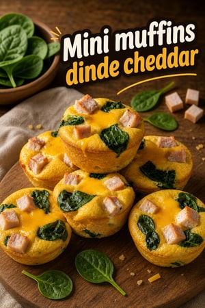 Mini muffins œufs, dinde et cheddar protéinés pour garderie
