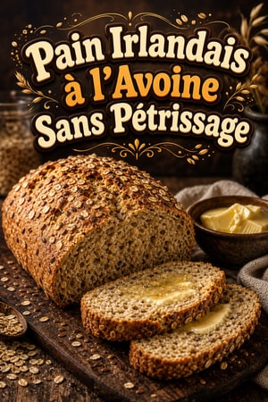 Pain irlandais à l'avoine sans pétrissage (Porridge Bread)