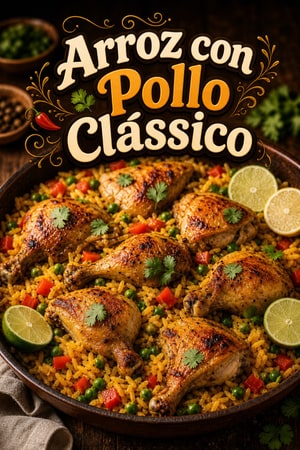 Arroz con Pollo Clássico — Frango e Arroz numa Panela