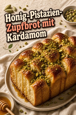 Honig-Pistazien-Zupfbrot mit Kardamom | Saftig & Süß