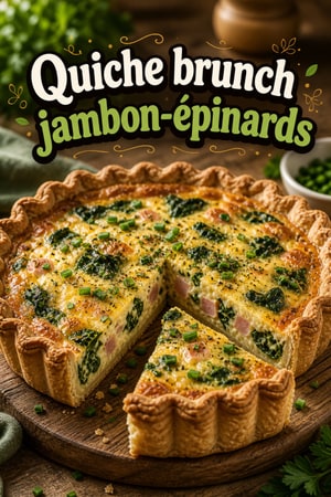 Quiche matinale facile au jambon, épinards et cheddar