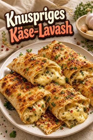 Knuspriges Käse-Lava-Lavash mit Knoblauchbutter-Kern