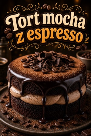 Dekadencki tort mocha z espresso i czekoladowym ganache