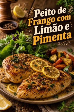 Peito de Frango com Limão e Pimenta na Frigideira