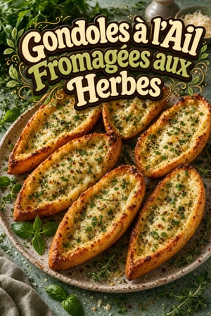 Gondoles à l'Ail Fromagées aux Herbes et Parmesan