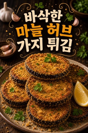 겉바속촉의 정석, 마늘 허브 풍미 가득한 황금빛 가지 튀김 지중해식 레시피