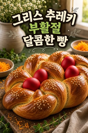 전통 그리스 츄레키(츠우레키) 레시피 — 마흐레브·마스틱 향 가득한 부활절 달콤 브레드 촉촉하고 버터리한 맛