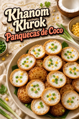 Panquecas Tailandesas de Coco (Khanom Khrok) Autênticas