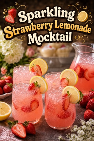 Sparkling Strawberry Lemonade Mocktail for Baby Showers