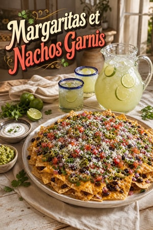 Pitcher de Margaritas et Nachos Garnis pour Vendredi Soir