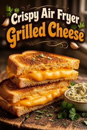 Crispy Air Fryer Grilled Cheese Sandwich with Herb Butter