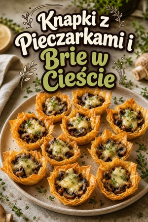 Knapki z Pieczarkami i Brie w Cieście Filo