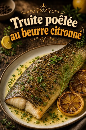 Truite poêlée au beurre citronné et à l'ail
