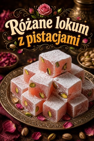 Tradycyjne lokum różane z pistacjami - domowe Turkish Delight