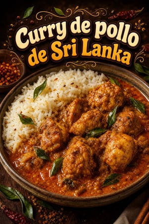 Curry de Pollo de Sri Lanka Auténtico con Arroz Basmati