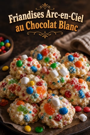 Friandises Arc-en-Ciel aux Bonbons Colorés et Chocolat Blanc