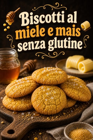 Biscotti al miele e mais senza glutine al burro nocciola