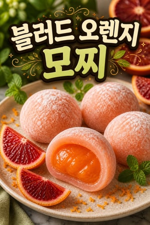 상큼한 블러드 오렌지 커드를 채운 쫀득한 수제 모찌 레시피