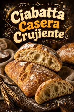 Pan Ciabatta Casero Auténtico con Corteza Crujiente