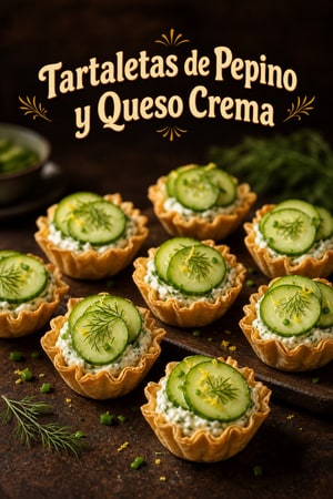 Tartaletas de Pepino con Queso Crema y Hierbas Aromáticas