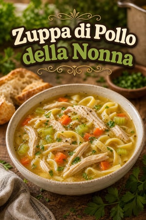 Zuppa di Pollo della Nonna con Erbe e Verdure