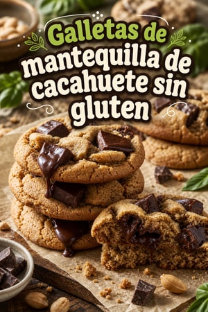 Galletas de mantequilla de cacahuete sin gluten con chocolate